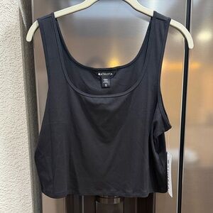 Athleta signature rib square neck crop tank